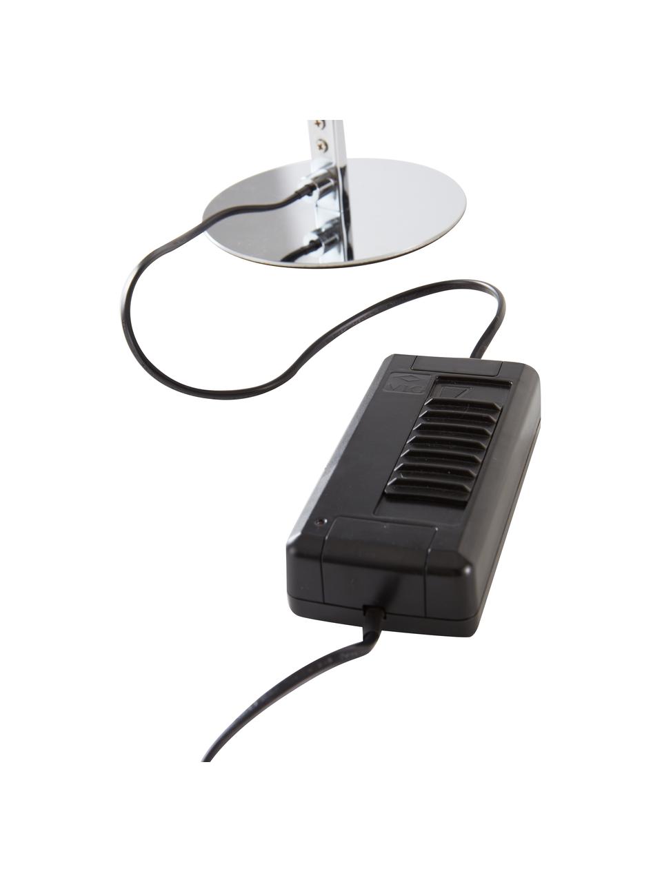 Lámpara de pie pequeña regulable LED Whisper, Estructura: metal recubierto, Cable: plástico, Plateado, Ø 15 x Al 125 cm