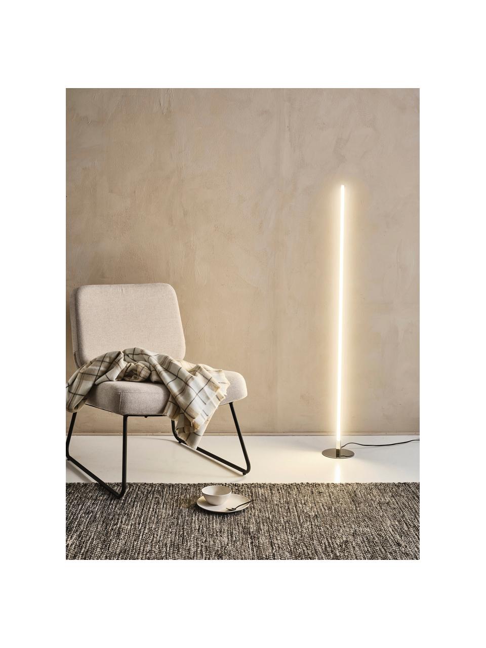 Lampada piccola  da terra dimmerabile a LED argento Whisper, Struttura: metallo rivestito, Argentato, Ø 15 x Alt. 125 cm