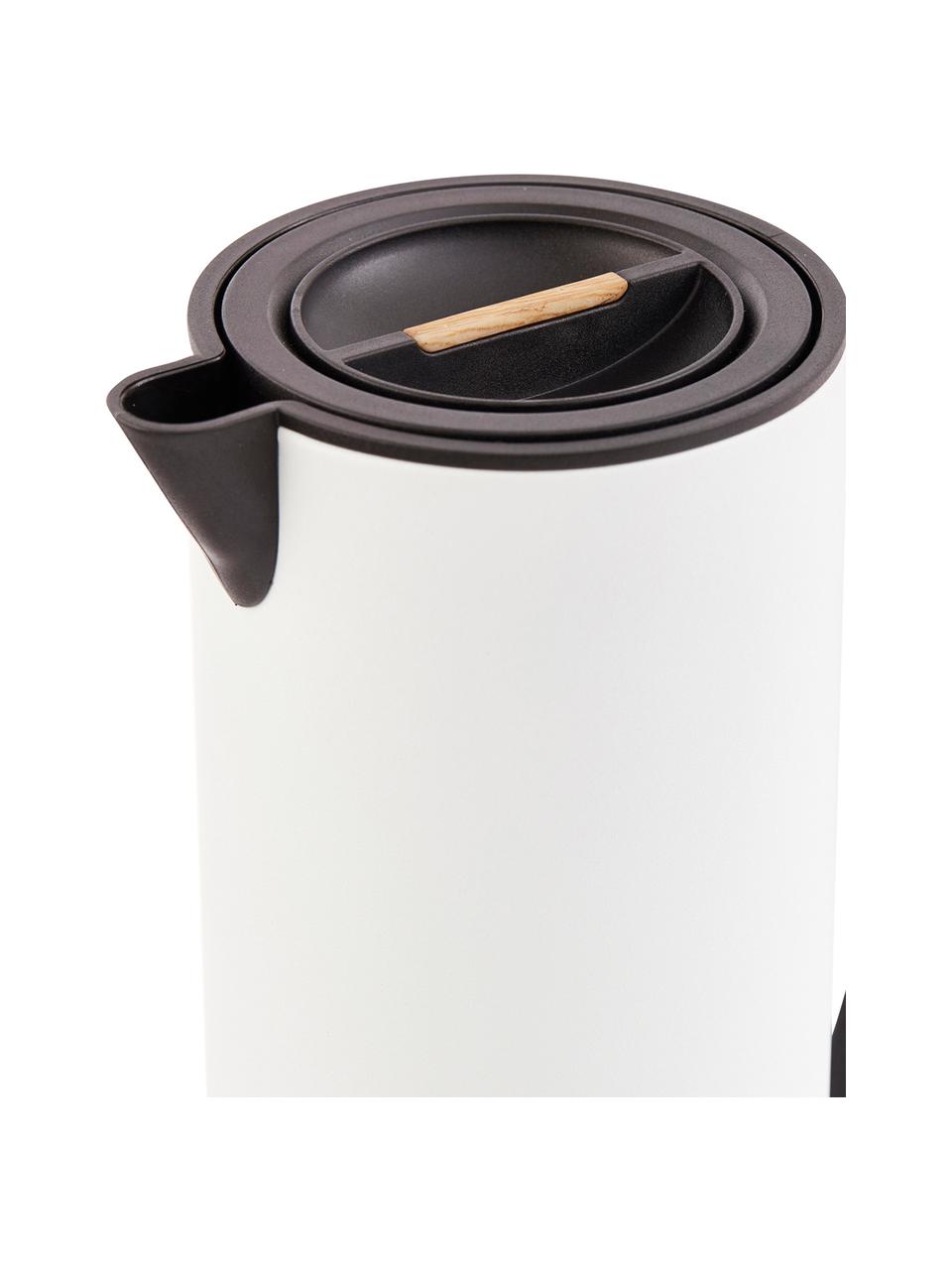 Termo Java, Tapa: madera, metal, recubierto, Interior: vidrio, Blanco, negro, 1 L