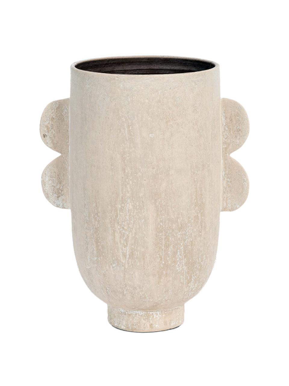Ručně vyrobená kameninová váza Darius, Kamenina, Béžová, Ø 18 cm, V 30 cm