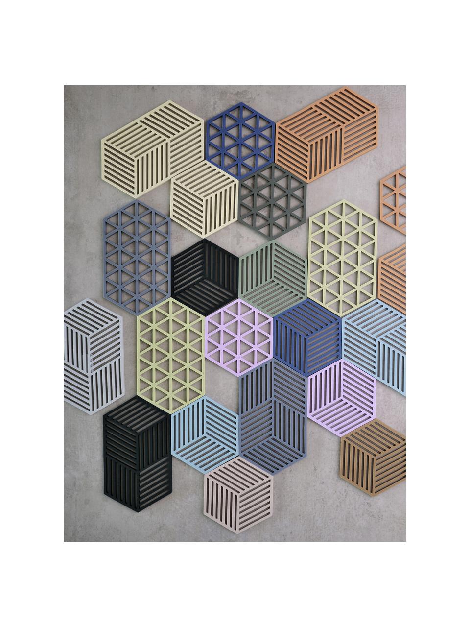 Posavasos de silicona Hexagon, Silicona, Beige claro, An 14 x L 24 cm