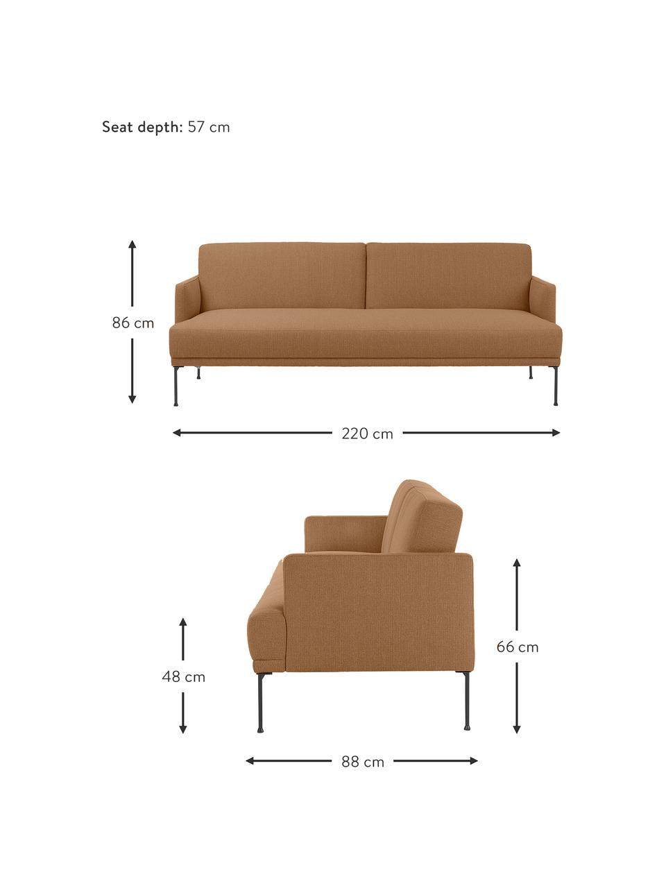 Sofá cama Fluente (3 plazas), Tapizado: 80% poliéster, 20% ramio , Estructura: madera de pino maciza con, Patas: metal con pintura en polv, Tejido turrón, An 220 x Al 86 cm