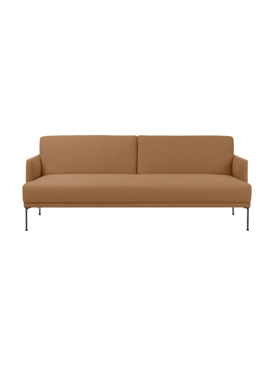 Rozkládací pohovka s kovovými nohami Fluente (3místná), Nugátová, Š 220 cm, V 86 cm