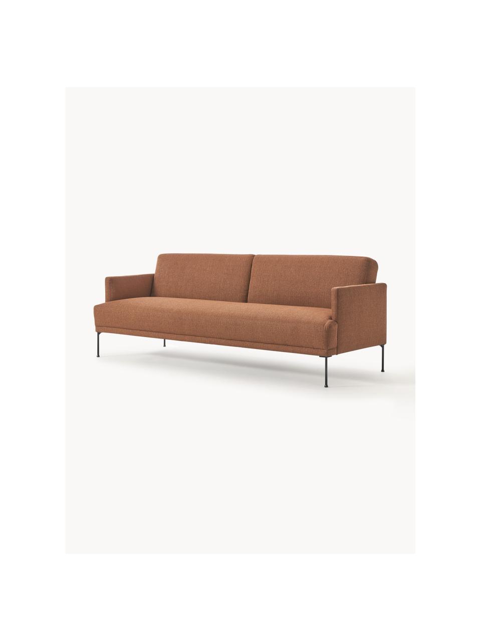 Schlafsofa Fluente (3-Sitzer), Bezug: 80 % Polyester, 20 % Rami, Gestell: Massives Kiefernholz, Webstoff Nougat, B 220 x T 88 cm