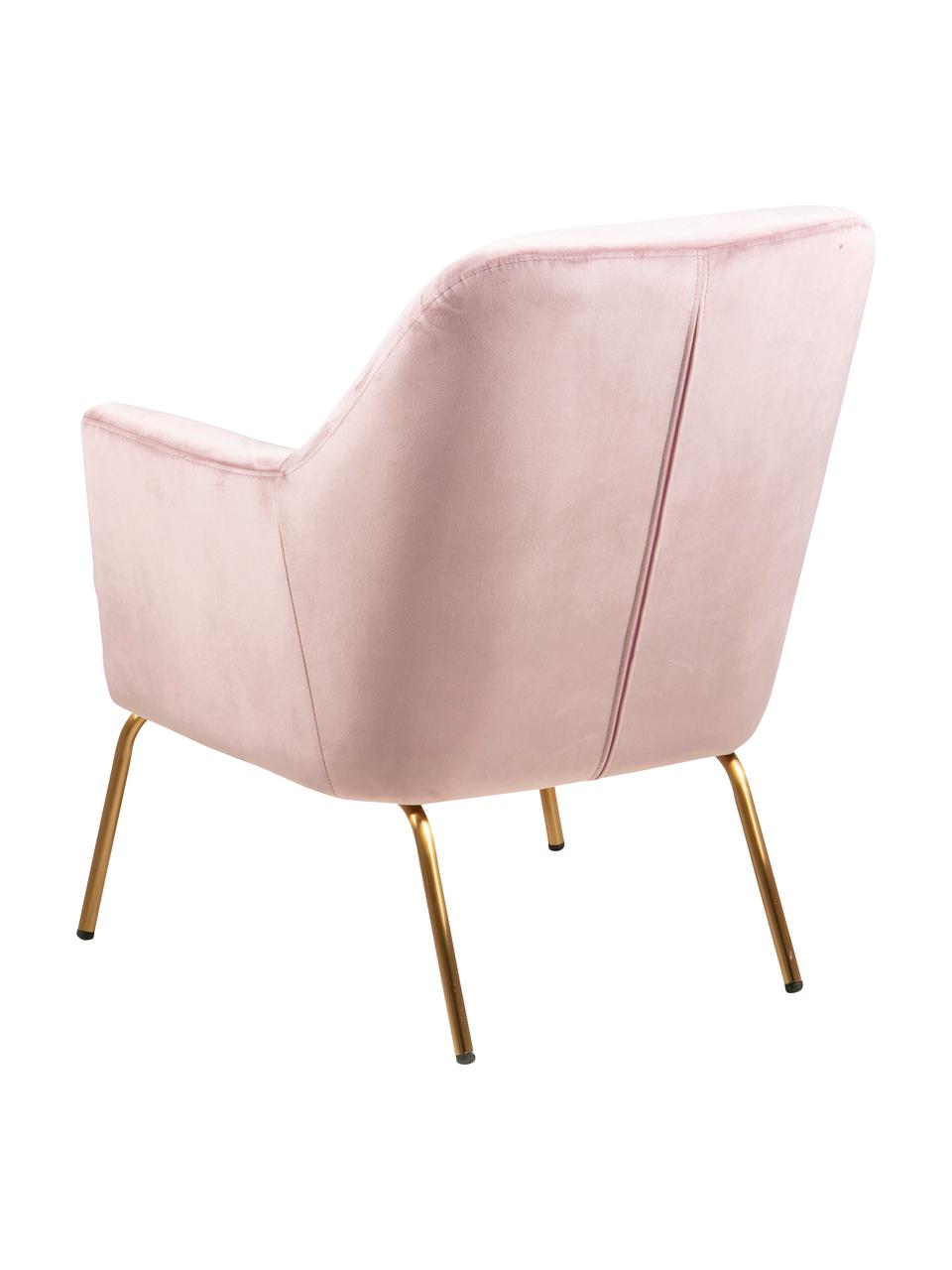 Samt-Cocktailsessel Chisa in Rosa, Bezug: Polyestersamt Der hochwer, Beine: Metall, lackiert, Samt Rosa, B 68 x T 73 cm