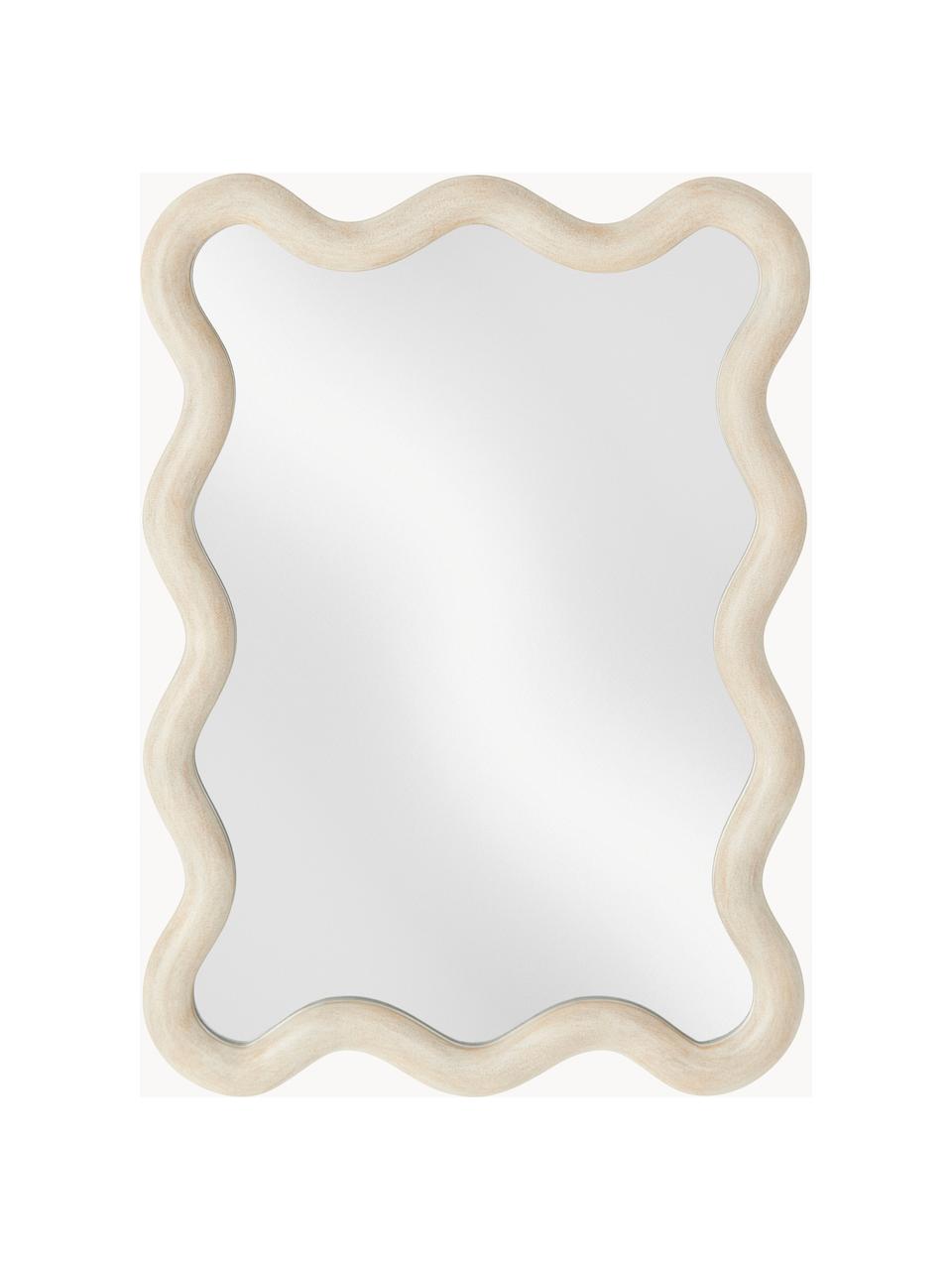 Miroir avec bord ondulé Wave, Beige clair, larg. 40 x haut. 55 cm