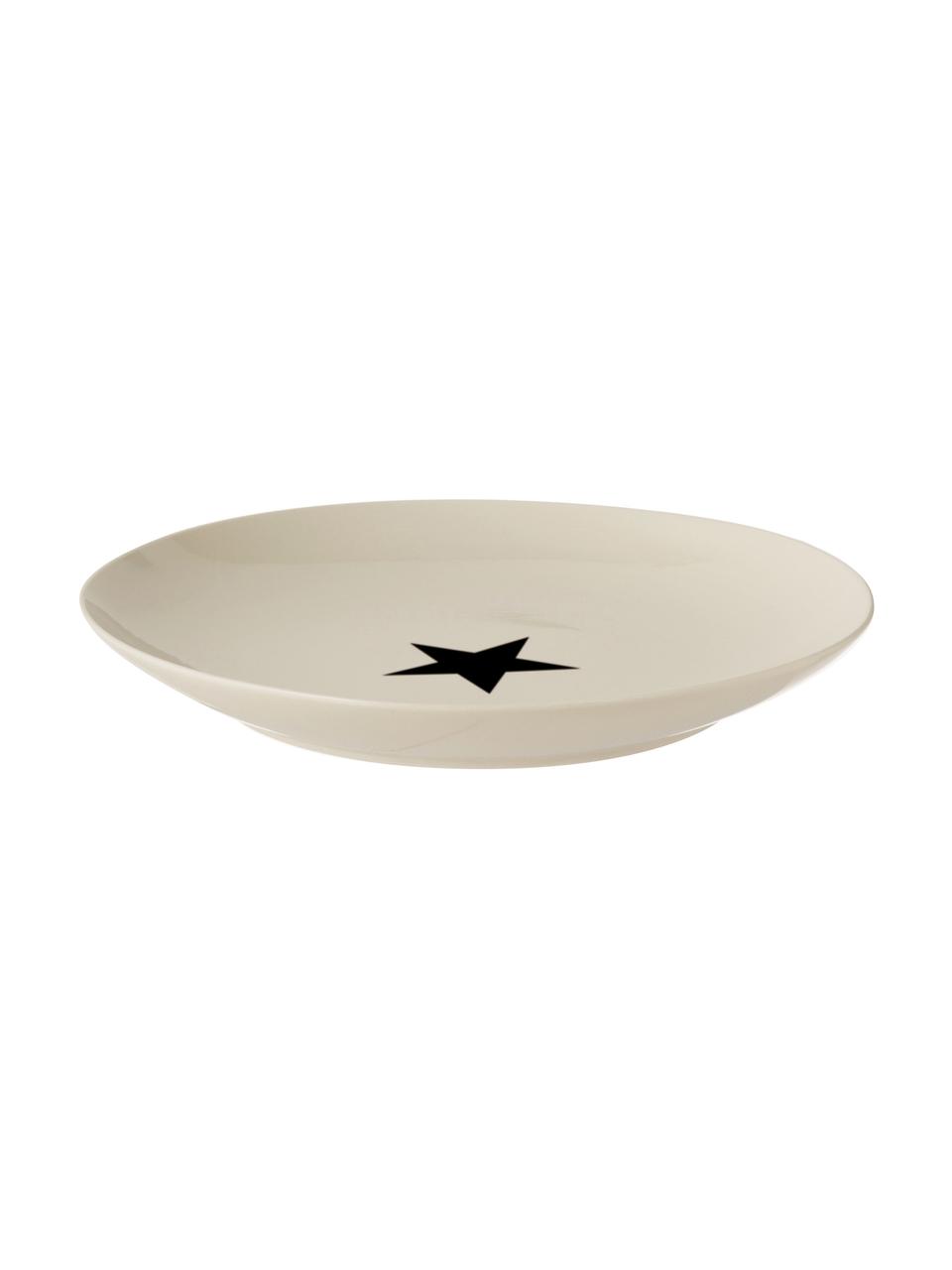 Assiette Star, Beige, noir