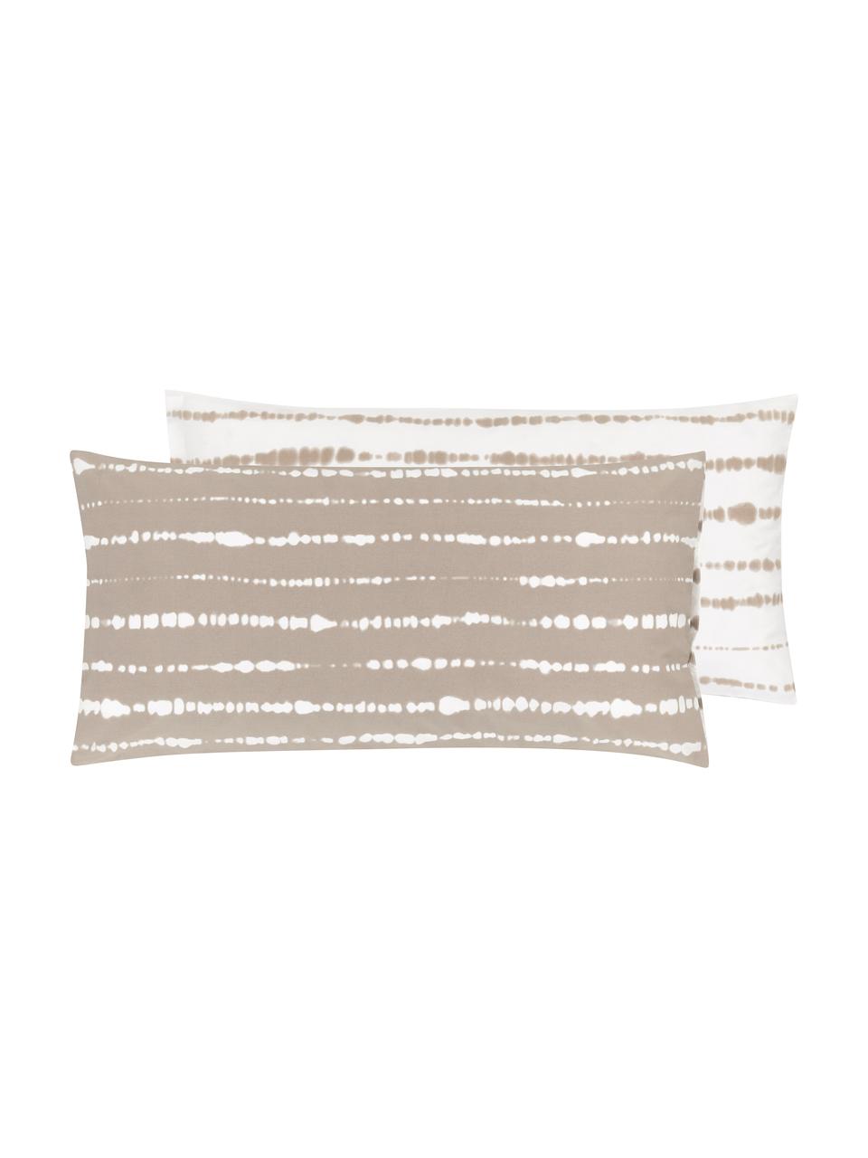 Perkálový oboustranný povlak na polštář z organické bavlny Remi, 2 ks, Béžová, bílá, Š 40 cm