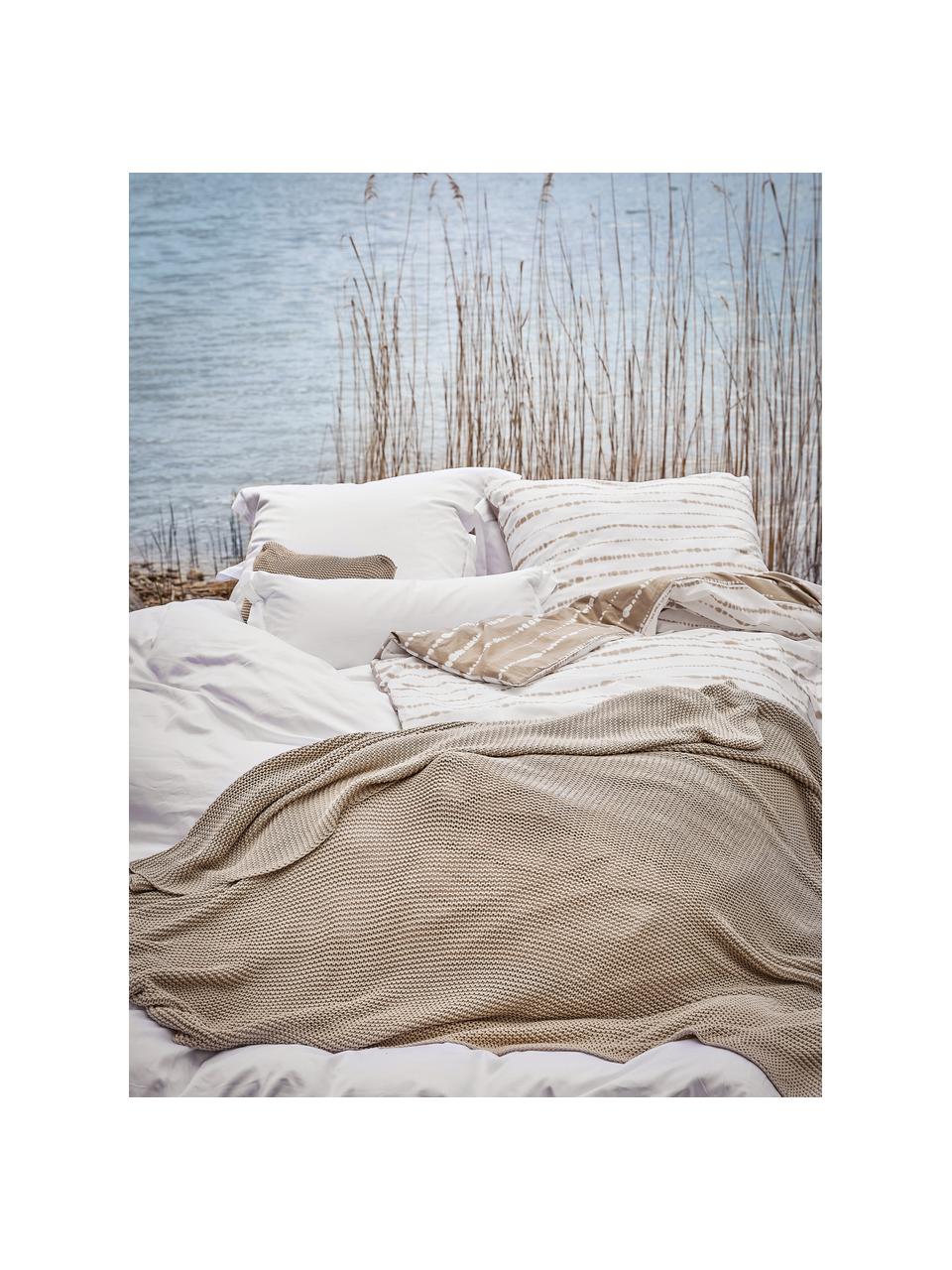 Dwustronna poszewka na poduszkę z organicznego perkalu Remi, 2 szt., Beżowy, biały, S 40 x D 80 cm