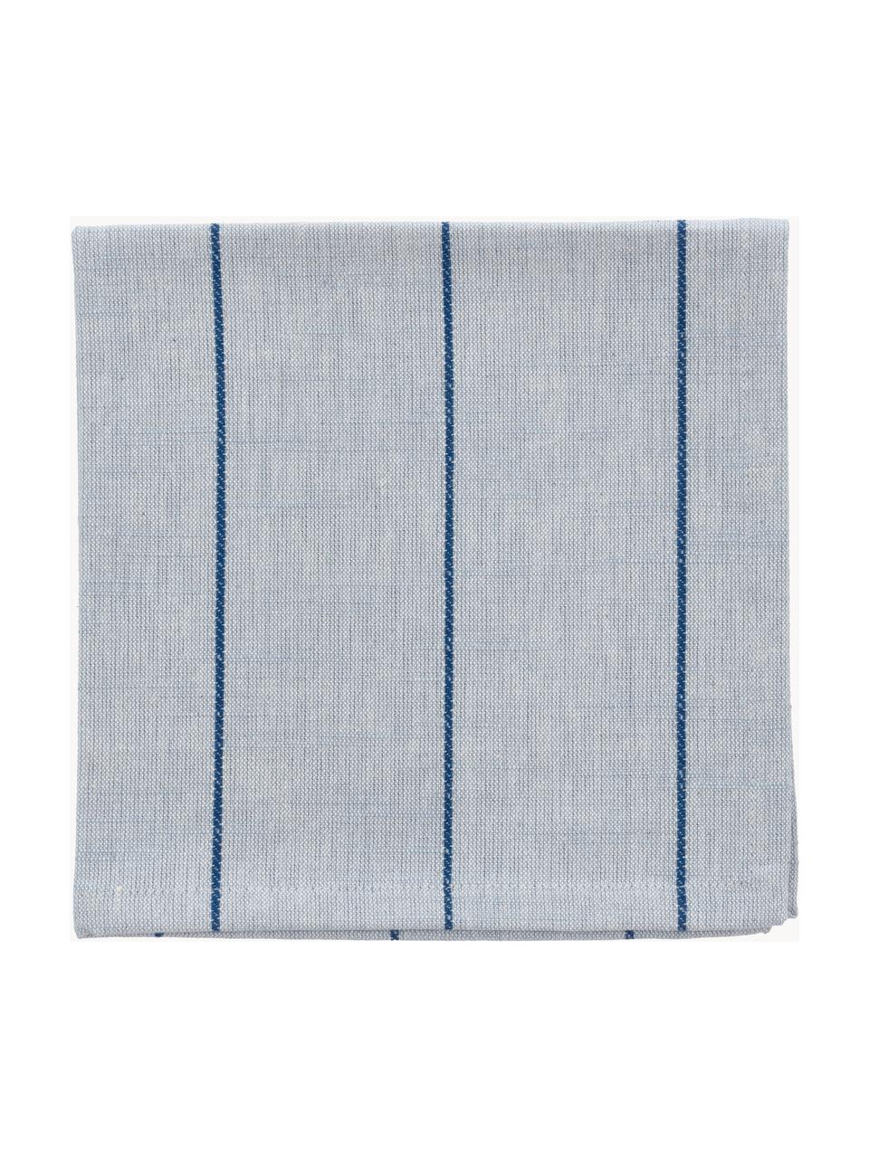 Servilletas de tela Line, 4 uds., 100% algodón, Azul claro y oscuro, An 40 x L 40 cm