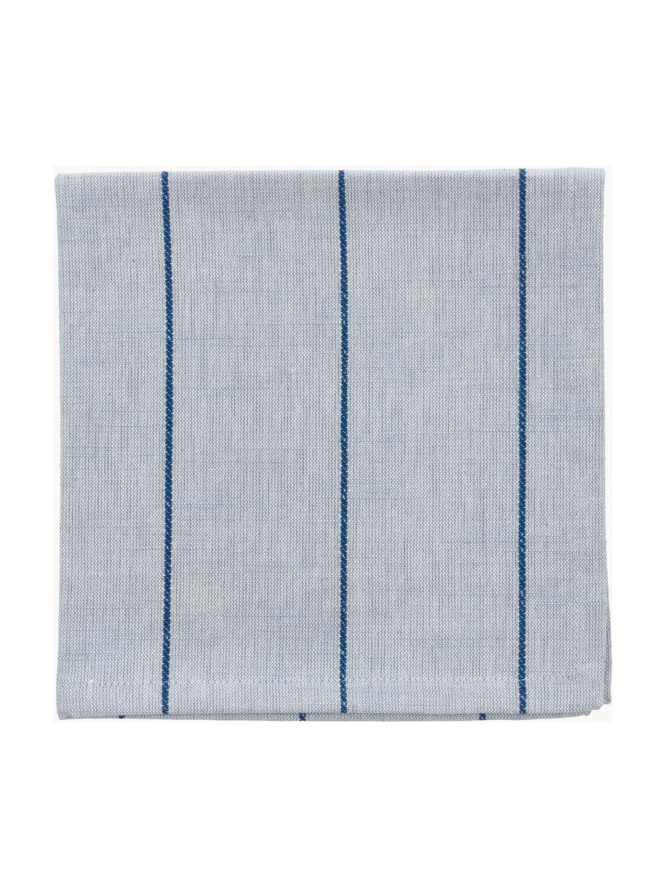 Stoffen servetten Line, 4 stuks, 100% katoen, Licht- en donkerblauw, B 40 x L 40 cm