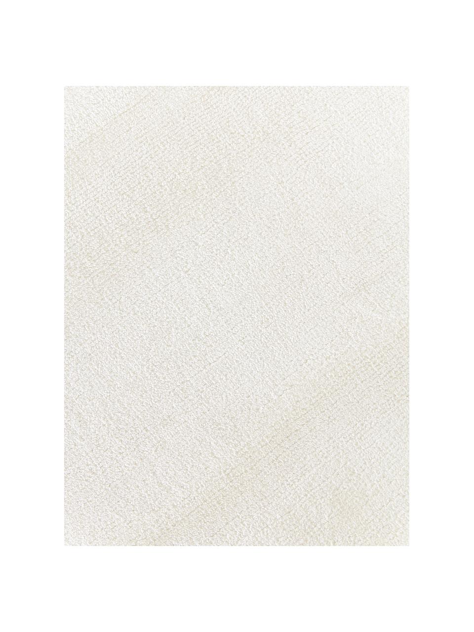 Tappeto in viscosa tessuto a mano con bordo ondulato Wavy, Beige, Larg. 80 x Lung. 150 cm (taglia XS)
