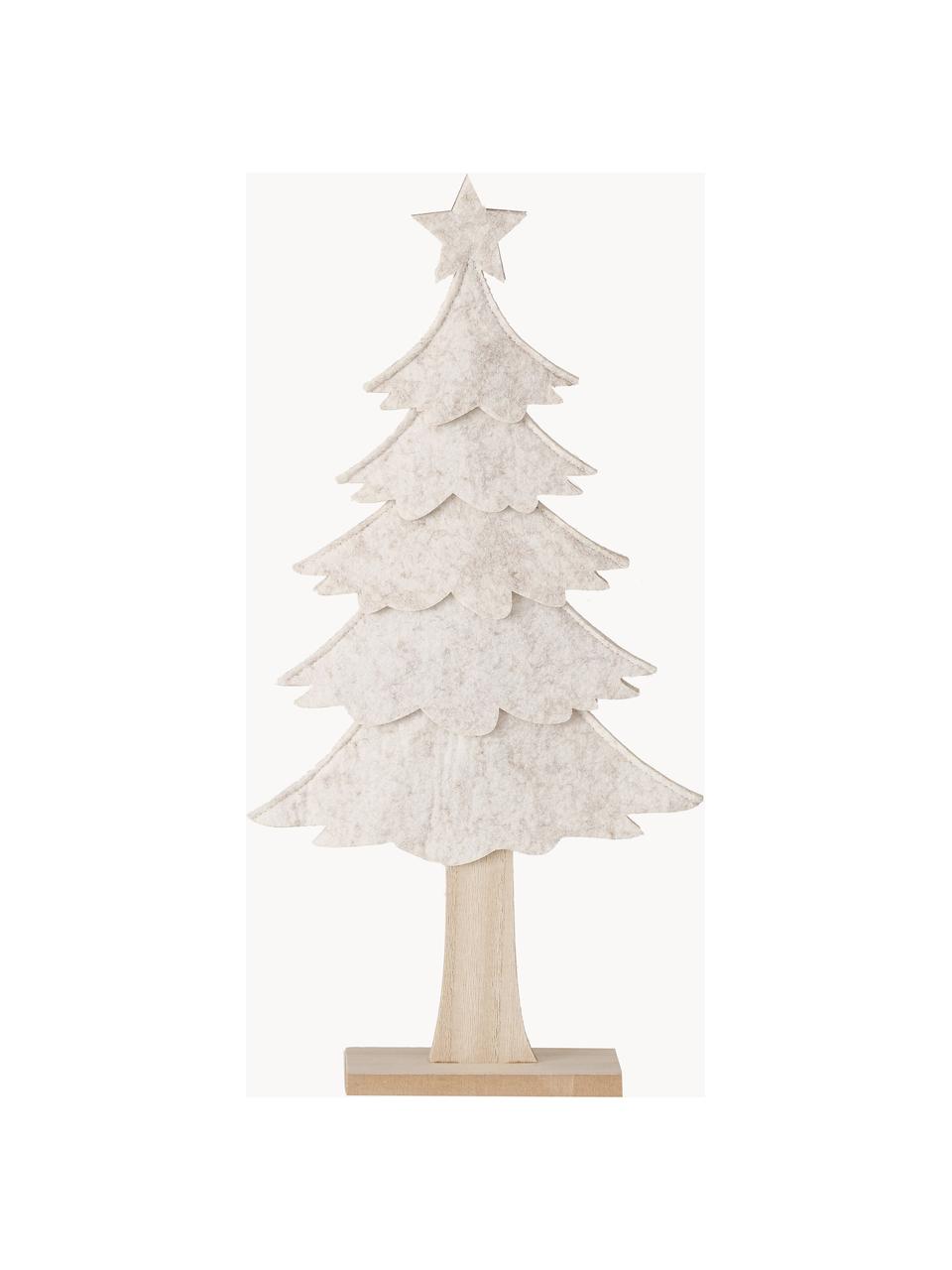 Albero di Natale decorativo Janne, Pannello di fibra a media densità (MDF), feltro di poliestere, Beige, legno, Larg. 23 x Alt. 47 cm