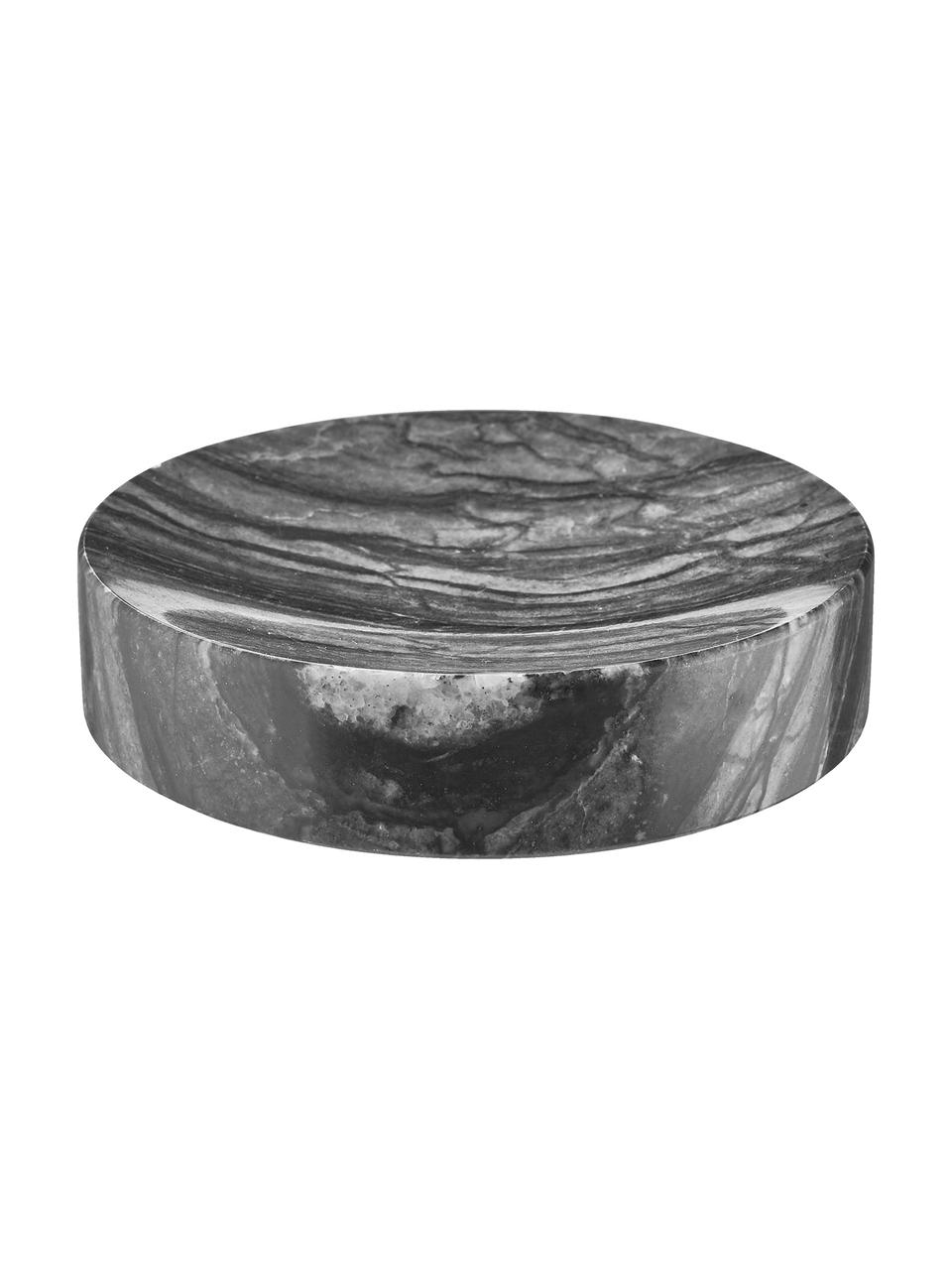 Porte-savon en marbre Teren, Marbre, Noir, Ø 11 x haut. 3 cm