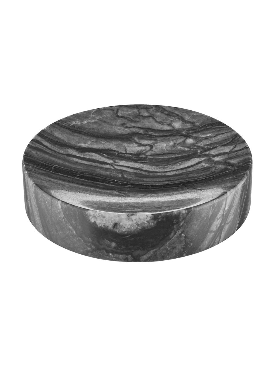 Jabonera de mármol Teren, Mármol, Negro, Ø 11 x Al 3 cm