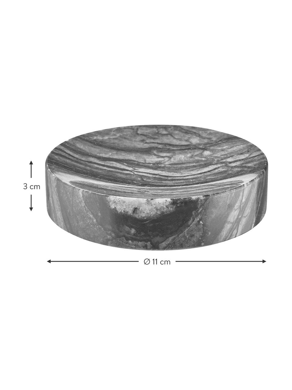 Jabonera de mármol Teren, Mármol, Negro, Ø 11 x Al 3 cm