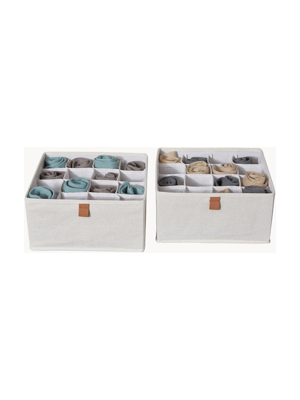 Aufbewahrungsboxen Premium, 2 Stück, Hellbeige, Braun, B 30 x T 30 cm