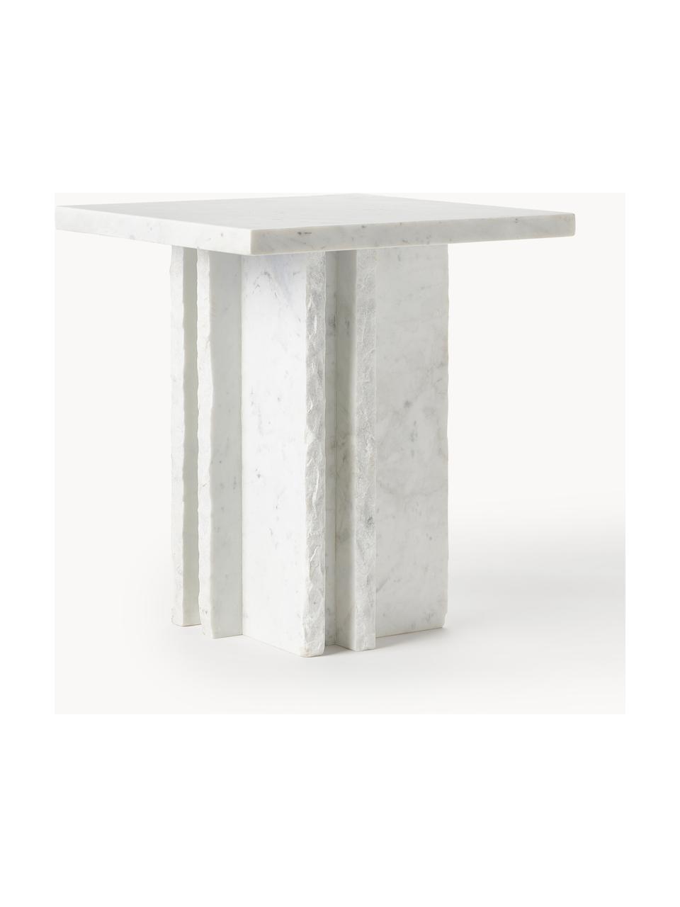 Mramorový konferenčný stolík Selene, Mramor, Biela, mramorová, Š 40 x V 45 cm