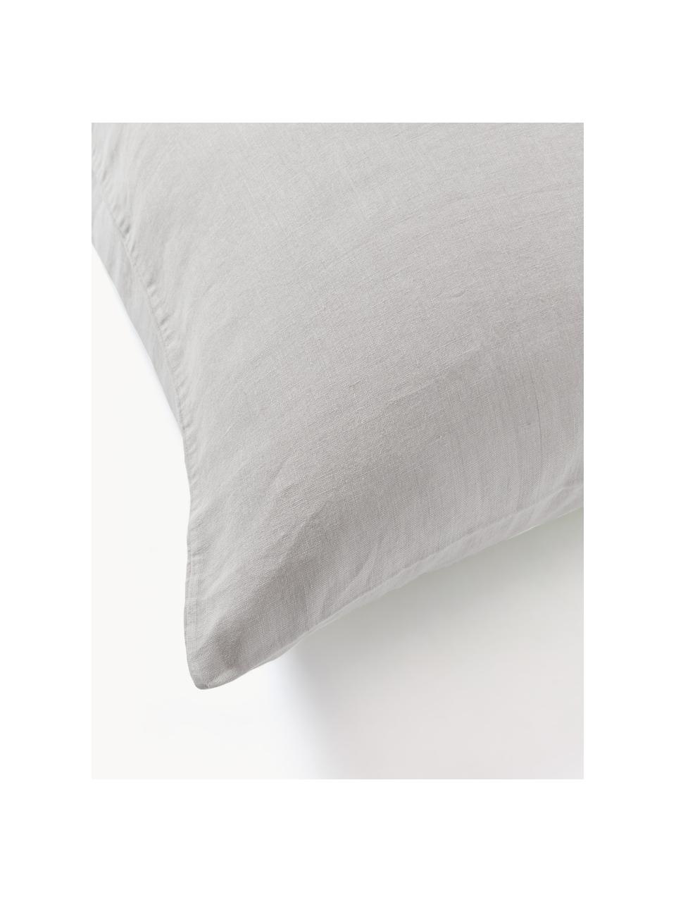 Funda de almohada de lino lavado Airy, 100% lino con certificado European Flax
Densidad de hilo 165 TC

El lino es una fibra natural que se caracteriza por su transpirabilidad, durabilidad y suavidad. El lino es un material refrescante, absorbe la humedad intercambiándola con el ambiente, que lo hace ideal para las temperaturas altas.

El material utilizado en este producto ha sido probado contra sustancias nocivas y está certificado según STANDARD 100 por OEKO-TEX®, 137, CITEVE., Gris, An 45 x L 110 cm