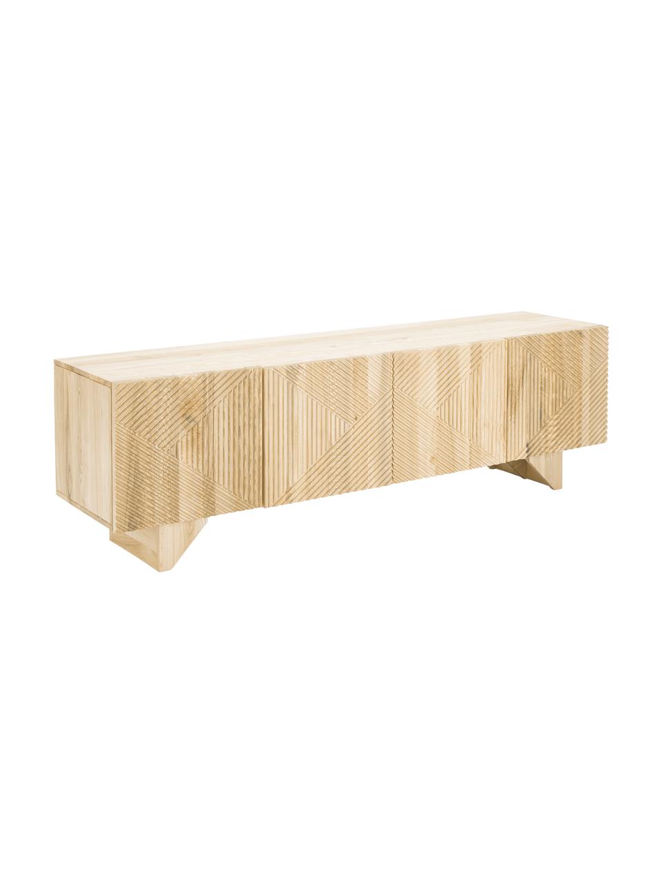 Lowboard Louis aus massivem Eschenholz mit Türen, Eschenholz, B 180 x H 55 cm