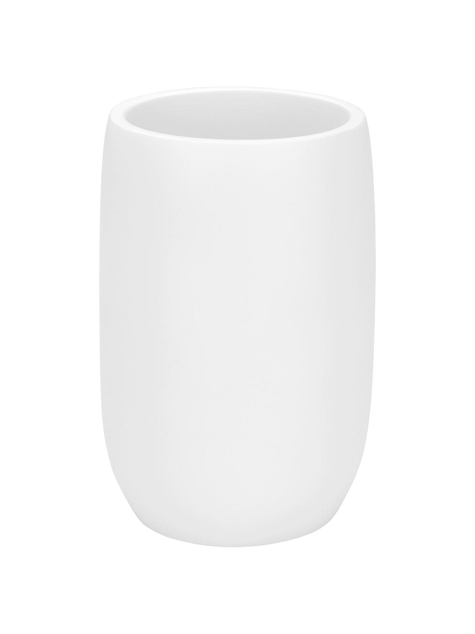 Vaso cepillo de dientes Angel, Cerámica, Blanco, Ø 7 x Al 11 cm