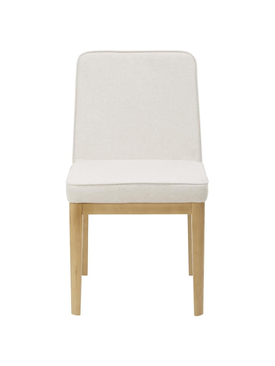 Silla tapizada Koga, Tapizado: 100% poliéster Alta resis, Patas: madera de fresno, Estructura: metal, Tejido blanco crema, An 47 x Al 86 cm