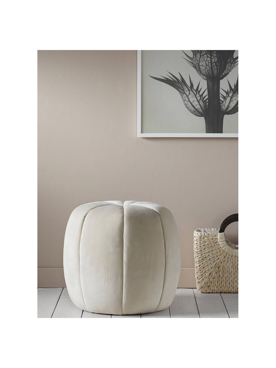 Taburete de terciopelo Peach, Tapizado: terciopelo (100% poliéste, Estructura: madera contrachapada, mad, Terciopelo beige, Ø 45 x Al 45 cm
