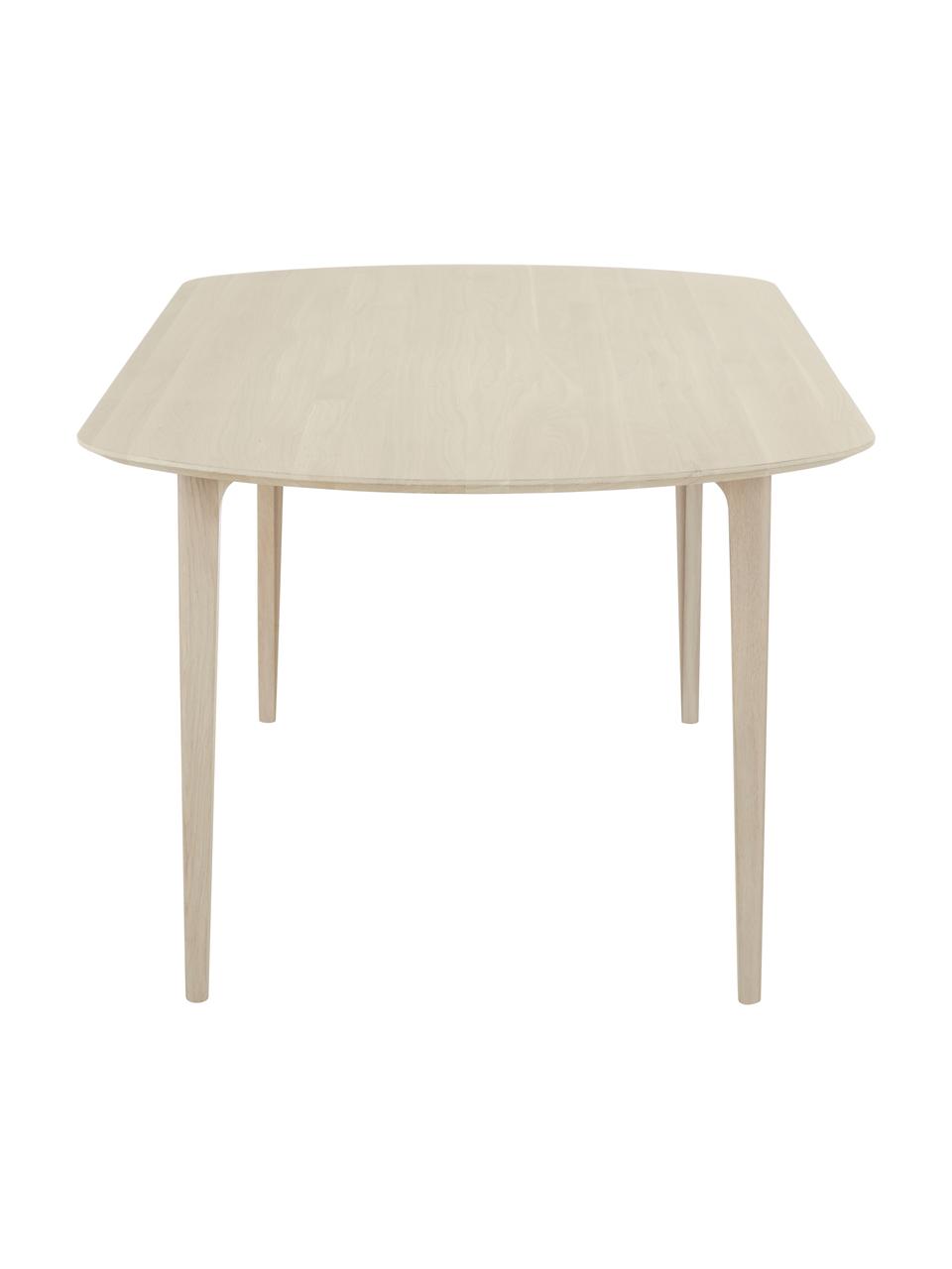 Table ovale massif bois de chêne clair Archie, 200 x 100, Bois de chêne sonoma
