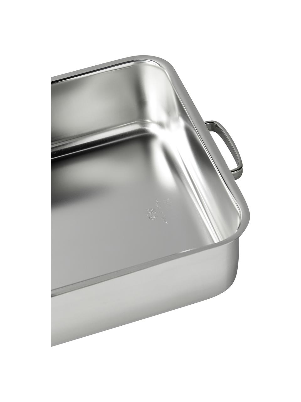 Roestvrijstalen braadpan Premium met deksel, Deksel: glas, silicone, Zilverkleurig, grijs, L 36 x B 25 cm