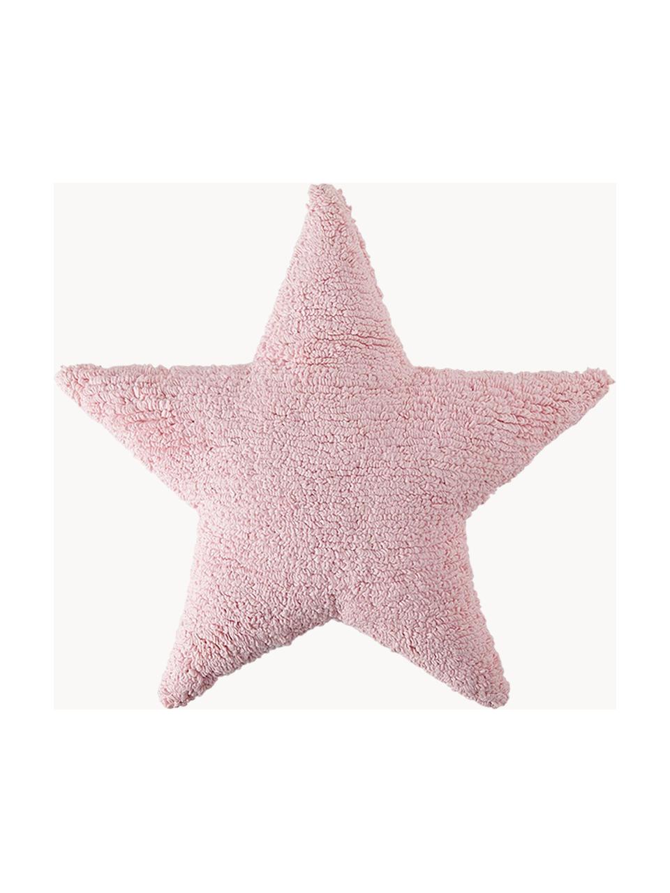 Cojín peluche artesanal de algodón Star, Funda: 97% algodón, 3% fibra sin, Rosa claro, An 54 x Al 54 cm
