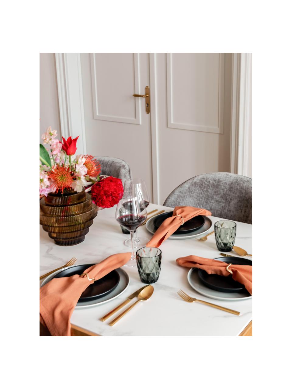 Set 4 bicchieri acqua con motivo in rilievo Colorado, Vetro, Verde, rosa, blu, grigio, Ø 8 x Alt. 10 cm, 260 ml