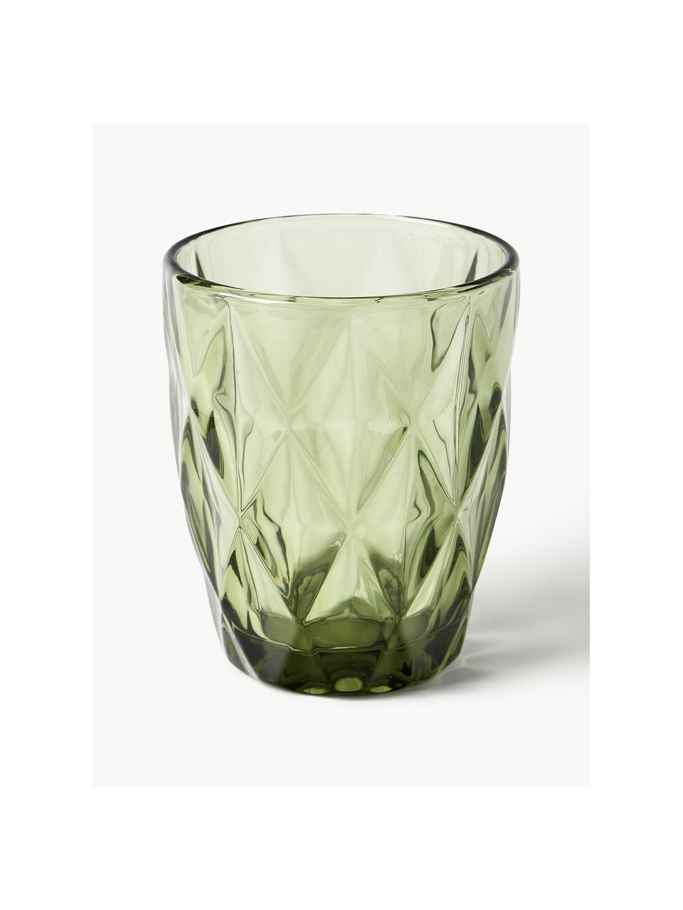Waterglazen Colorado met structuurpatroon, 4-delig, Glas, Blauw, mauve, grijs, grijs, Ø 8 x H 10 cm, 260 ml