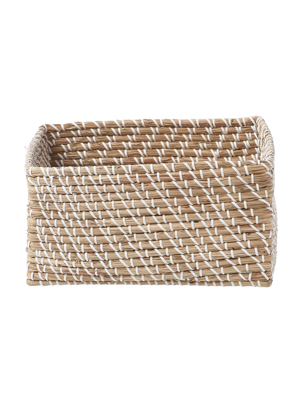 Set 3 scatole portaoggetti in fibra naturale Aleya, Alghe, Beige, Set in varie misure