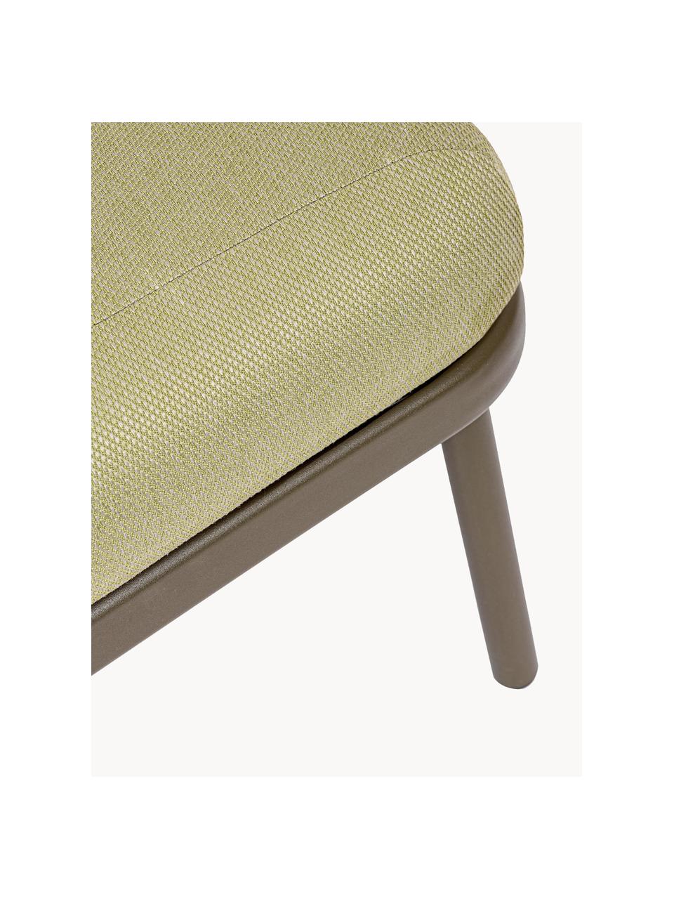Sofa ogrodowa Harlow (2-osobowa), Tapicerka: 100% polipropylen, Stelaż: aluminium malowane proszk, Oliwkowozielona tkanina, taupe, S 165 x G 77 cm