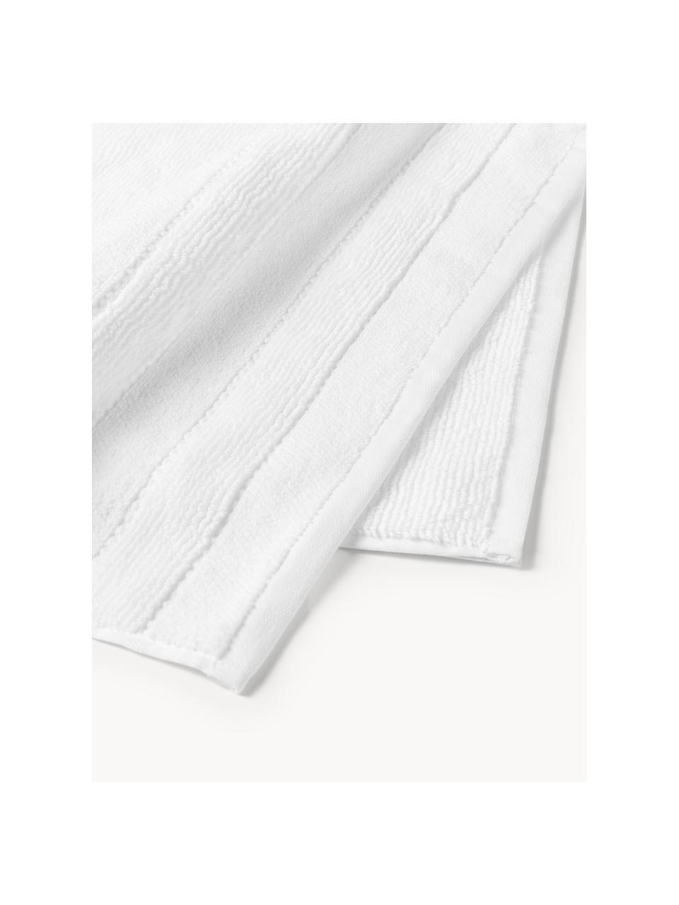 Lot de serviettes de bain avec bordure décorative Luxe, set de tailles variées, Blanc, 3 éléments (1 serviette invité, 1 serviette de toilette et 1 drap de bain)