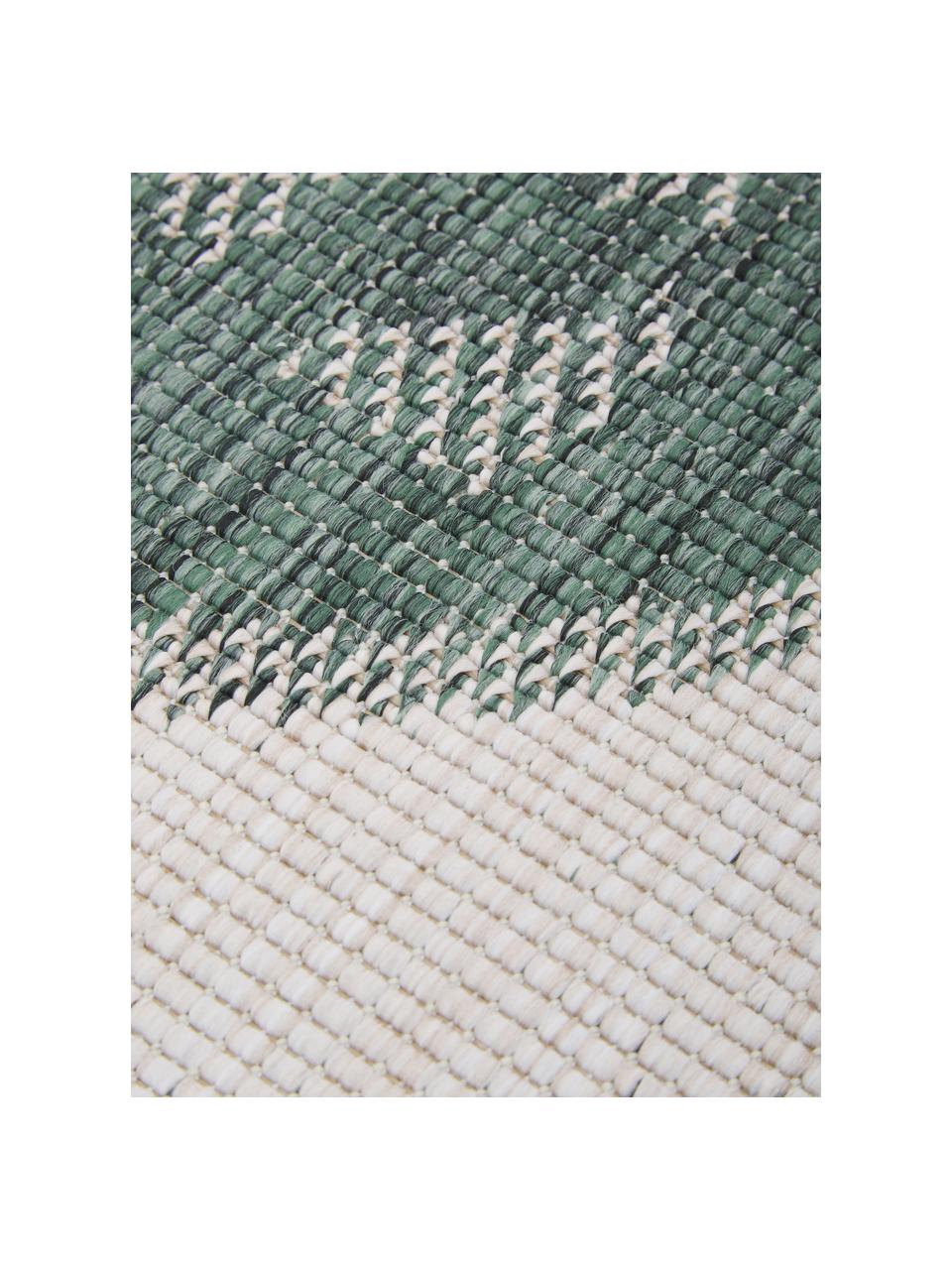 Tapis réversible intérieur-extérieur, rond Jamaica, Vert, couleur crème, imprimé, Ø 140 cm (taille M)