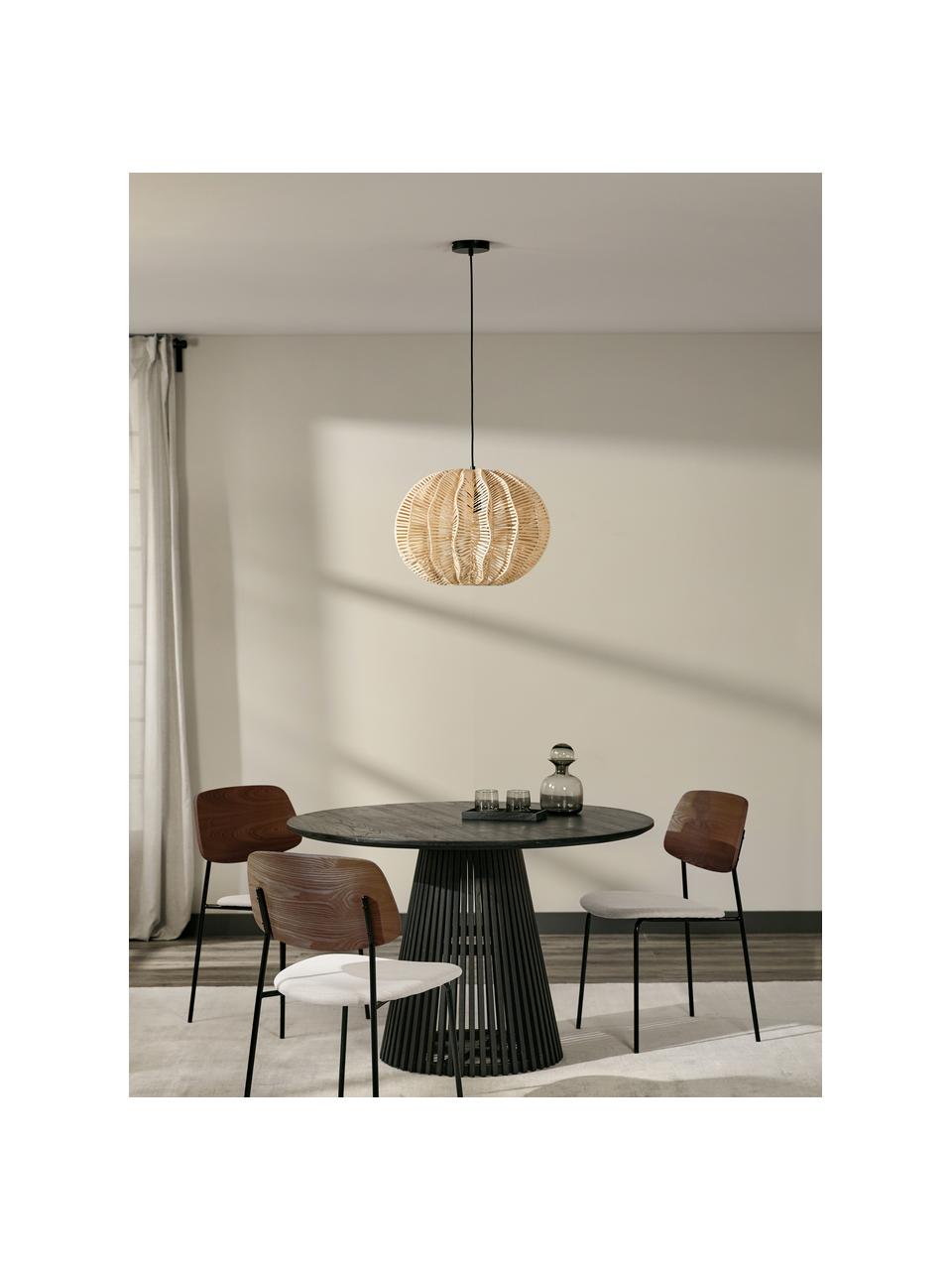 Sillas tapizadas con asiento tapizado Nadja, 2 uds., Tapizado: poliéster Alta resistenci, Patas: metal con pintura en polv, Tejido blanco crema, madera oscura, An 51 x Al 52 cm