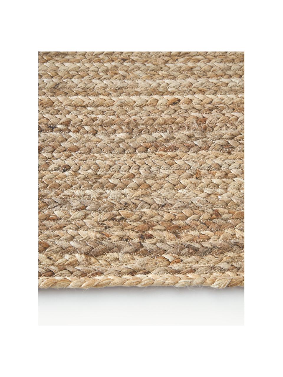 Handgemaakt juten vloerkleed Sharmila, 100% jute, Bruin, B 60 x L 90 cm (maat XXS)