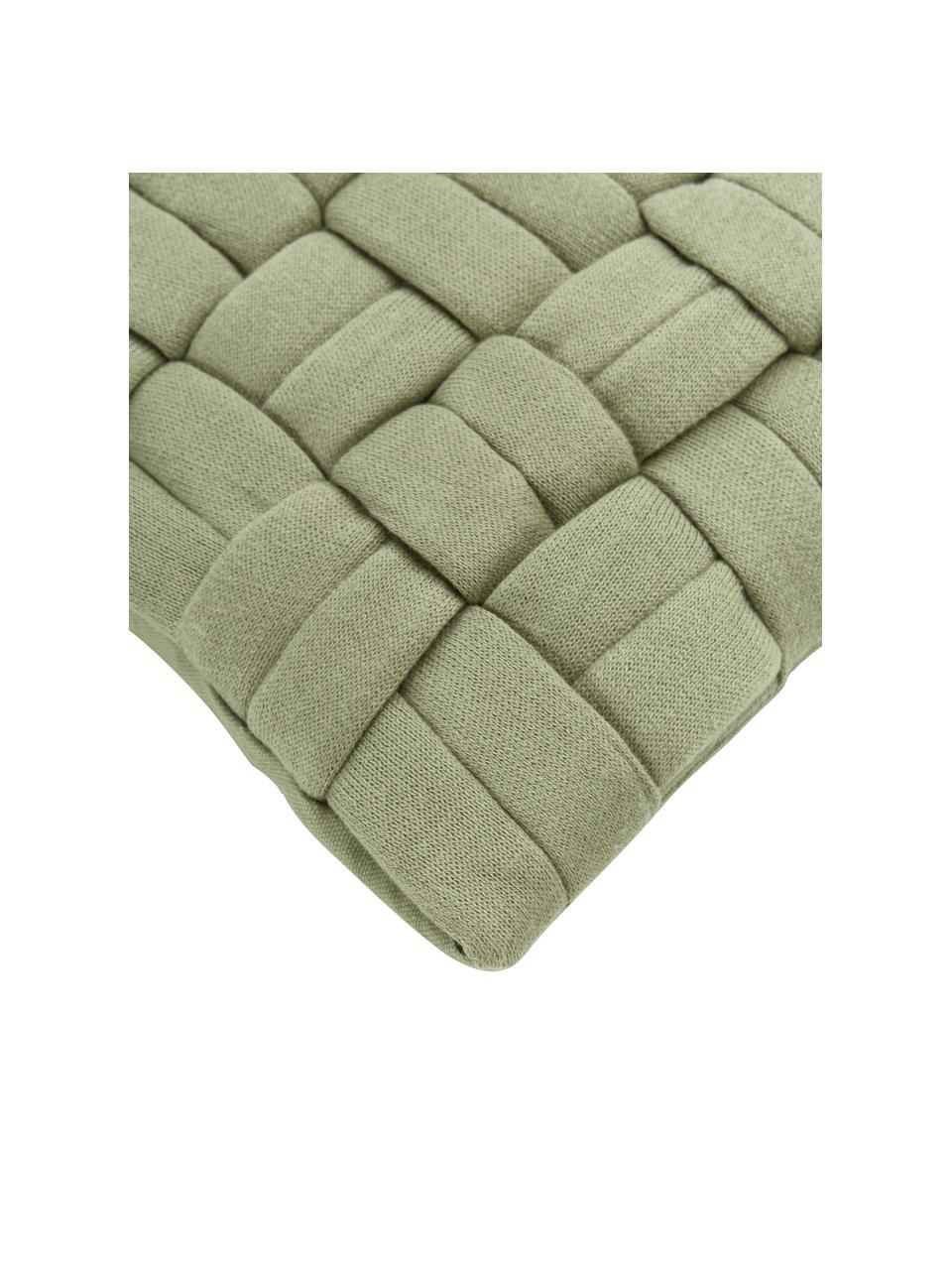 Housse de coussin tissé 40x40 vert sauge Norman, Vert sauge, larg. 40 x long. 40 cm