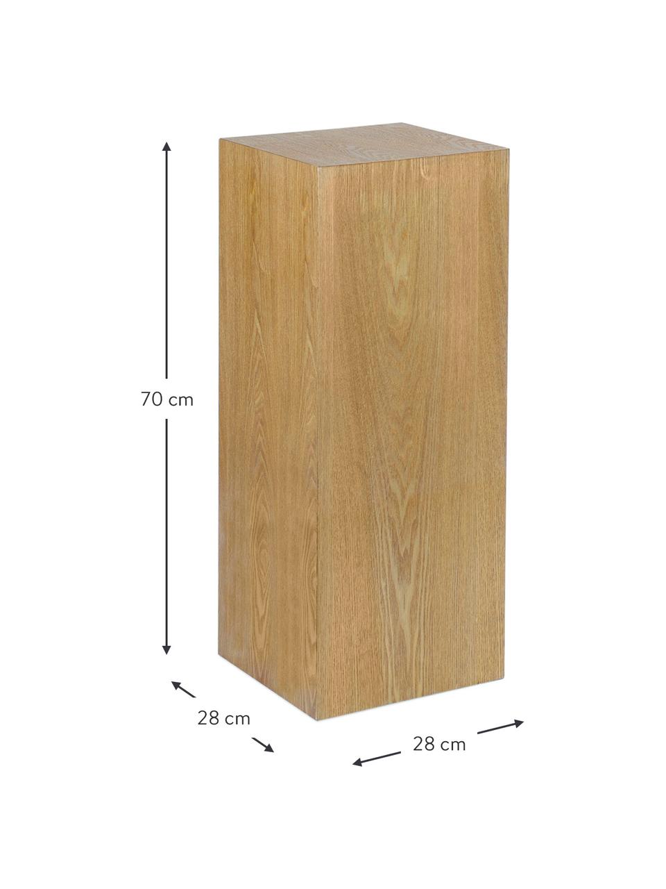 Holz-Dekosäule Pedestal in verschiedenen Grössen, Mitteldichte Holzfaserplatte (MDF), Eschenholzfurnier, Holz, B 28 x H 70 cm