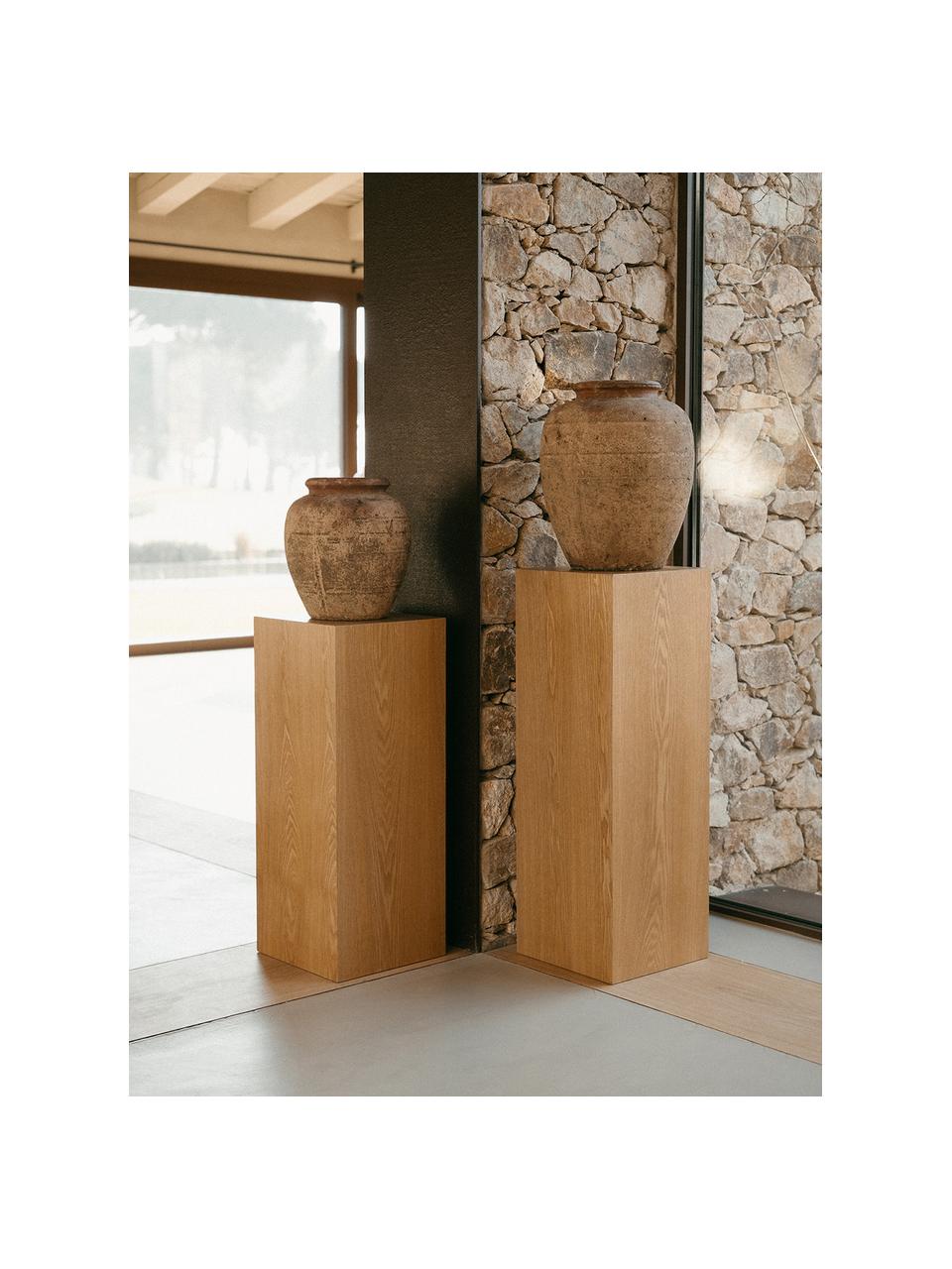 Socle décoratif en bois Pedestal, tailles variées, MDF (panneau en fibres de bois à densité moyenne), placage en frêne, Bois, larg. 28 x haut. 70 cm