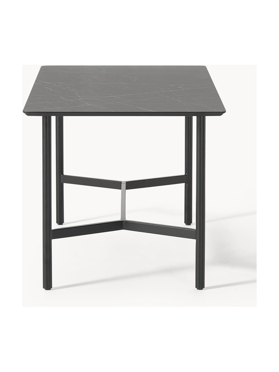 Záhradný jedálenský stôl Connor, Mramorový vzhľad, čierna, Š 160 x H 85 cm