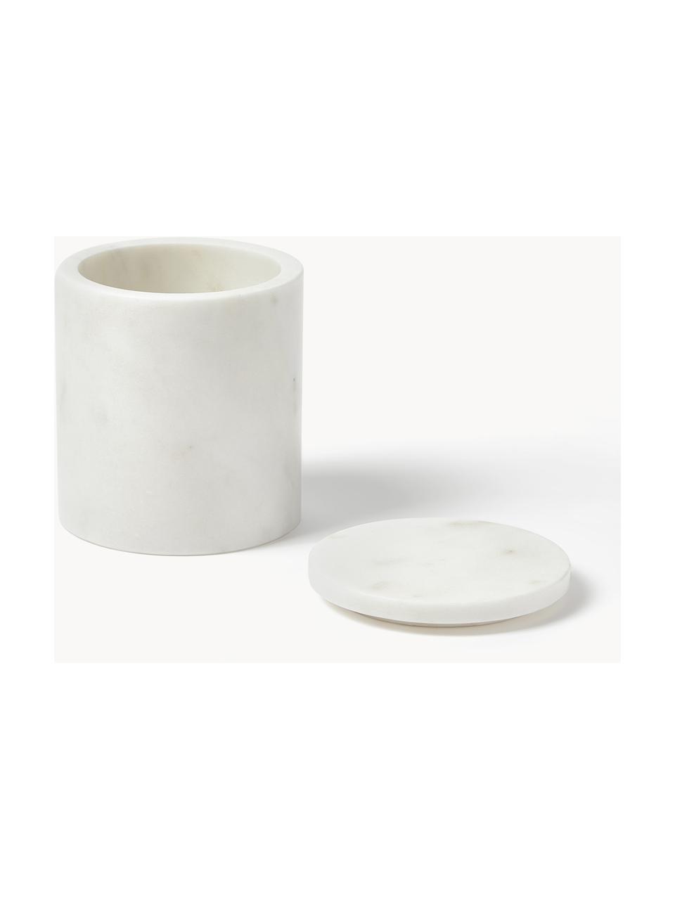 Marmor-Aufbewahrungsdosen Agata, 2er-Set, Marmor, Weiß, marmoriert, Set mit verschiedenen Größen