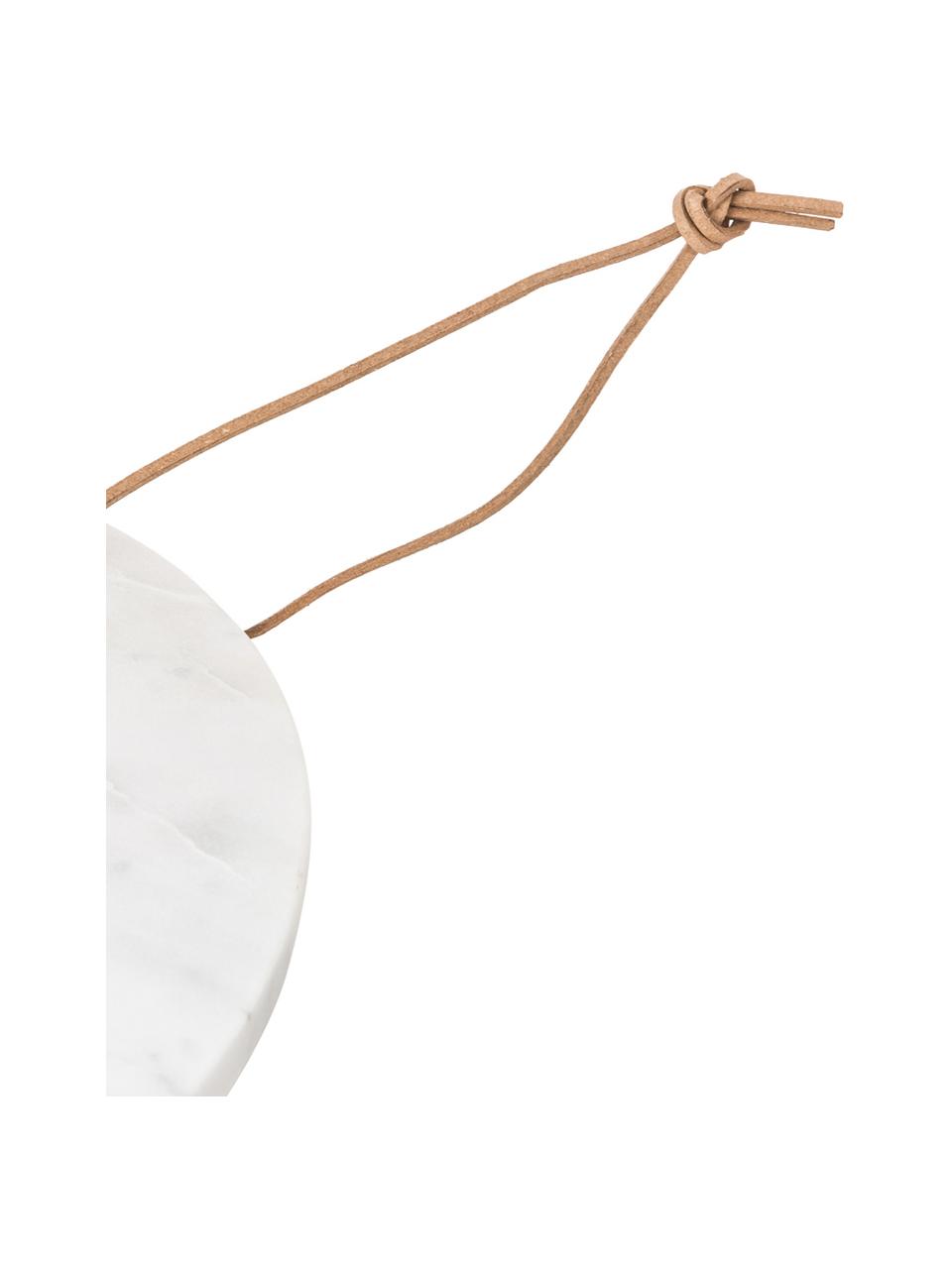 Tabla de cortar de mármol Classic, Cordón: cuero sintético, Blanco, An 24 x L 35 cm