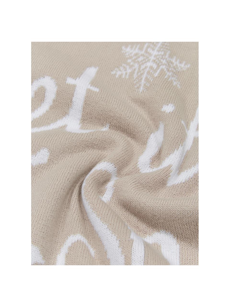 Kissenhülle Let It Snow, 100% gekämmte Baumwolle, Beige, B 40 x L 40 cm