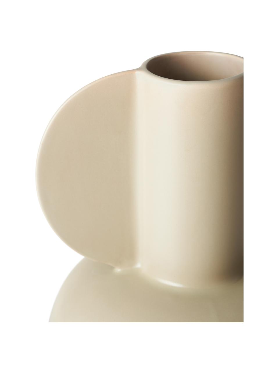 Design vaas Caria, Keramiek, Beige, Ø 26 x H 40 cm