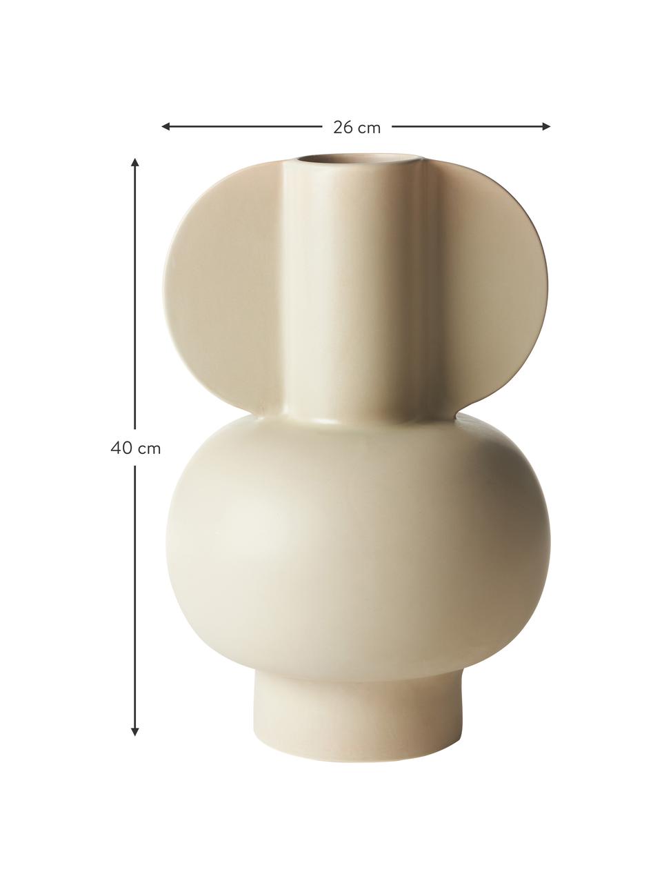 Design vaas Caria, Keramiek, Beige, Ø 26 x H 40 cm