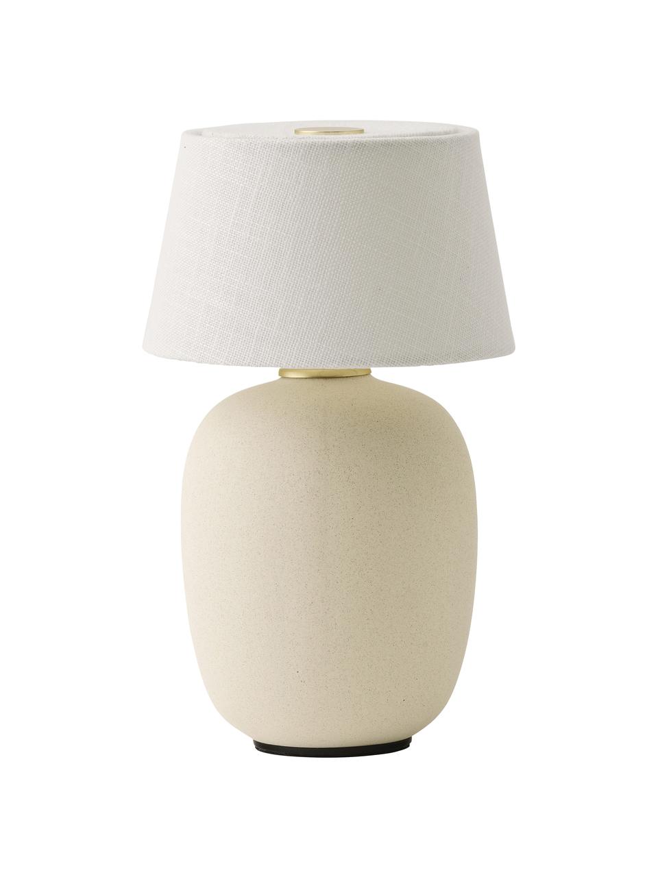 Lampa stołowa z funkcją przyciemniania Nusa, Biały, piaskowy, Ø 12 x W 20 cm