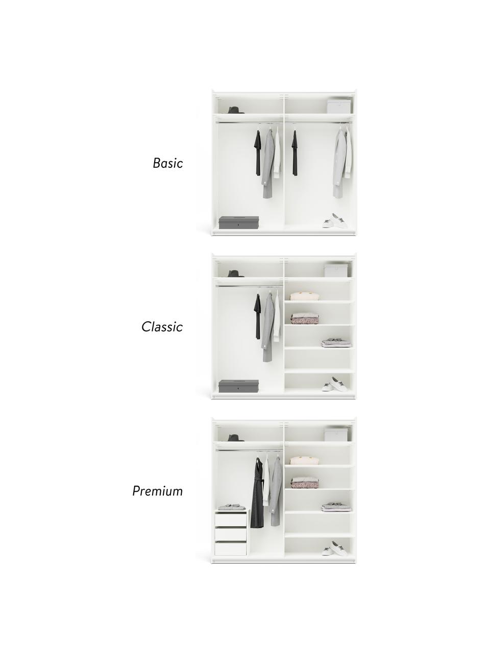 Modulaire schuifdeurkast Charlotte, 200 cm breed, diverse varianten, Beige, Basis interieur, B 200 x H 200 cm