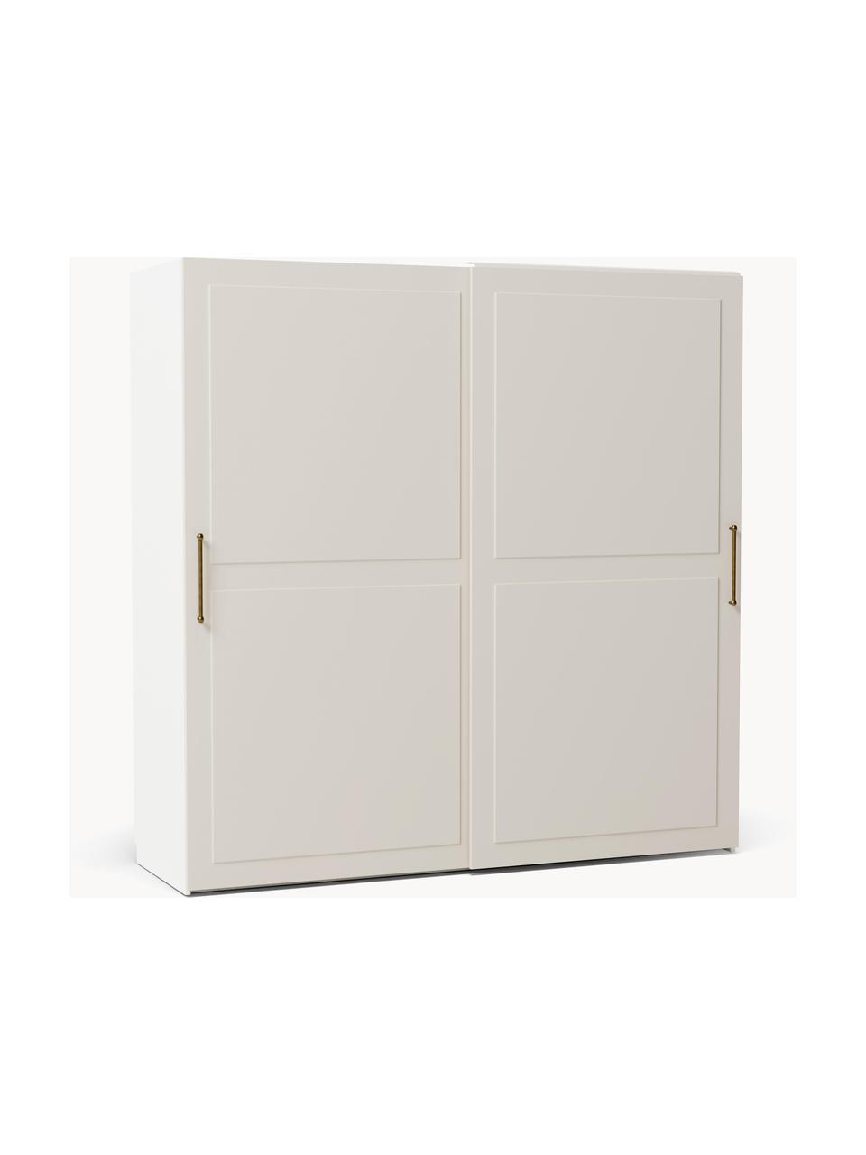 Modularer Schwebetürenschrank Charlotte, 200 cm Breite, mehrere Varianten, Korpus: Spanplatte, melaminbeschi, Beige, Premium Interior, B 200 x H 236 cm